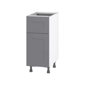 Hugo&Borg Beaumont 15-in W x 34.5-in H x 24-in D Slate Gray 1-Drawer Base Fully Assembled Cabinet (Flat Panel Shaker Style) T726920091