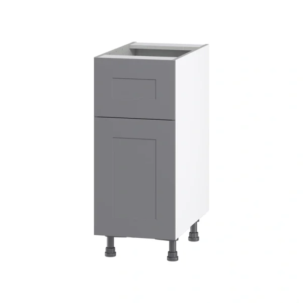 Hugo&Borg Beaumont 15-in W x 34.5-in H x 24-in D Slate Gray 1-Drawer Base Fully Assembled Cabinet (Flat Panel Shaker Style) T726920091