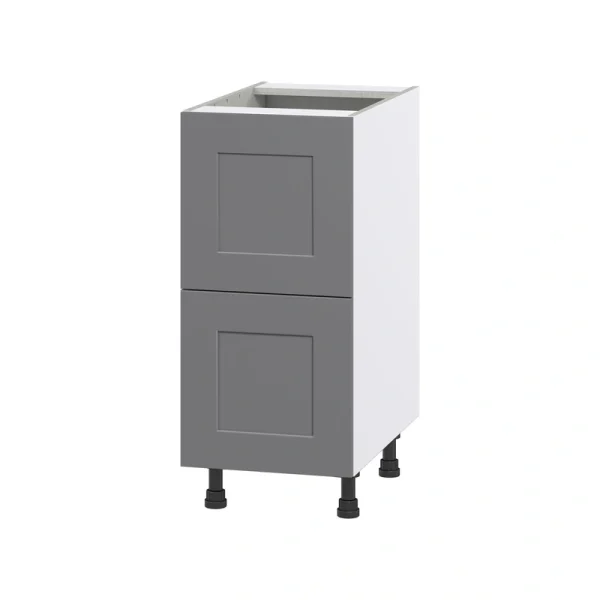 Hugo&Borg Beaumont 15-in W x 34.5-in H x 24-in D Slate Gray 2-Drawer Base Fully Assembled Cabinet T726922437