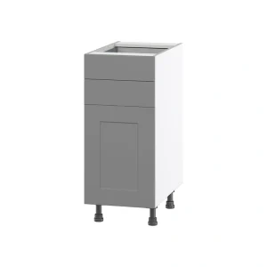 Hugo&Borg Beaumont 15-in W x 34.5-in H x 24-in D Slate Gray 2-Drawers Base Fully Assembled Cabinet (Flat Panel Shaker Style)