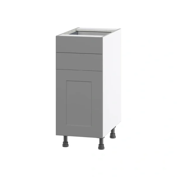 Hugo&Borg Beaumont 15-in W x 34.5-in H x 24-in D Slate Gray 2-Drawers Base Fully Assembled Cabinet (Flat Panel Shaker Style)