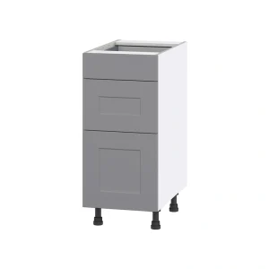 Hugo&Borg Beaumont 15-in W x 34.5-in H x 24-in D Slate Gray 3-Drawer Base Fully Assembled Cabinet T726920084
