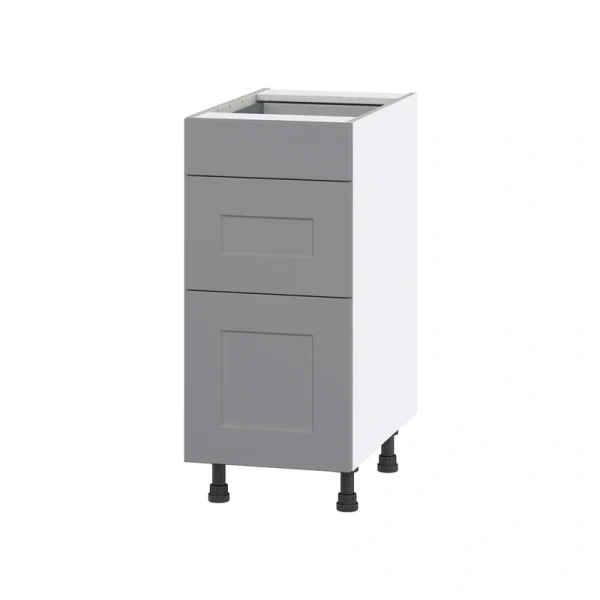 Hugo&Borg Beaumont 15-in W x 34.5-in H x 24-in D Slate Gray 3-Drawer Base Fully Assembled Cabinet T726920084