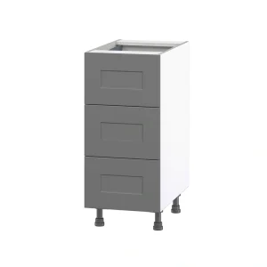 Hugo&Borg Beaumont 15-in W x 34.5-in H x 24-in D Slate Gray 3-Drawer Base Fully Assembled Cabinet T726922436