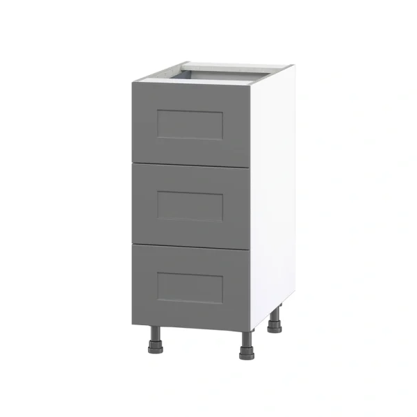 Hugo&Borg Beaumont 15-in W x 34.5-in H x 24-in D Slate Gray 3-Drawer Base Fully Assembled Cabinet T726922436