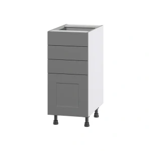 Hugo&Borg Beaumont 15-in W x 34.5-in H x 24-in D Slate Gray 4-Drawer Base Fully Assembled Cabinet