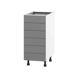 Hugo&Borg Beaumont 15-in W x 34.5-in H x 24-in D Slate Gray 6-Drawer Base Fully Assembled Cabinet