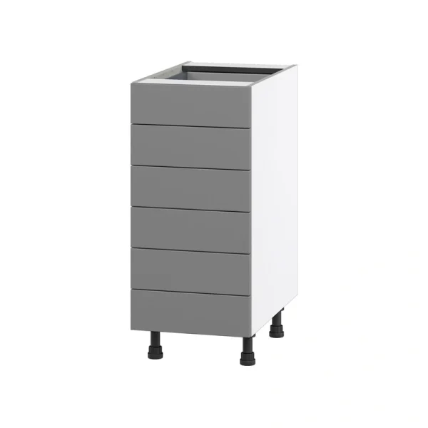 Hugo&Borg Beaumont 15-in W x 34.5-in H x 24-in D Slate Gray 6-Drawer Base Fully Assembled Cabinet