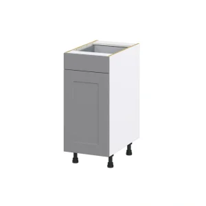 Hugo&Borg Beaumont 15-in W x 34.5-in H x 25-in D Slate Gray 1-Drawer Pull-out Cabinet Base Fully Assembled Cabinet (Recessed Panel Style)