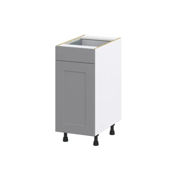 Hugo&Borg Beaumont 15-in W x 34.5-in H x 25-in D Slate Gray 1-Drawer Pull-out Cabinet Base Fully Assembled Cabinet (Recessed Panel Style)