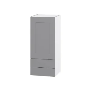 Hugo&Borg Beaumont 15-in W x 35-in H x 14-in D Slate Gray 2-Drawers Wall Fully Assembled Cabinet (Flat Panel Shaker Style)