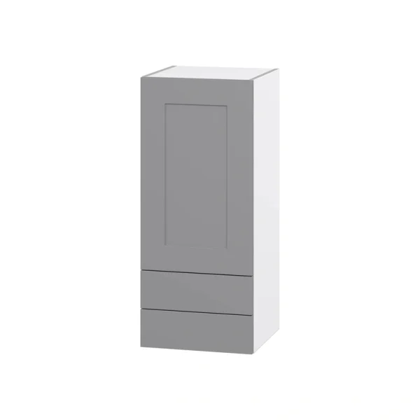 Hugo&Borg Beaumont 15-in W x 35-in H x 14-in D Slate Gray 2-Drawers Wall Fully Assembled Cabinet (Flat Panel Shaker Style)