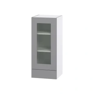 Hugo&Borg Beaumont 15-in W x 35-in H x 14-in D Slate Gray 2-Drawers Wall Fully Assembled Cabinet (Glass Panel Shaker Style)