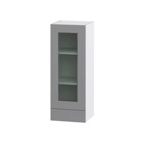 Hugo&Borg Beaumont 15-in W x 40-in H x 14-in D Slate Gray Wall Fully Assembled Cabinet (Recessed Panel Glass Door Style)