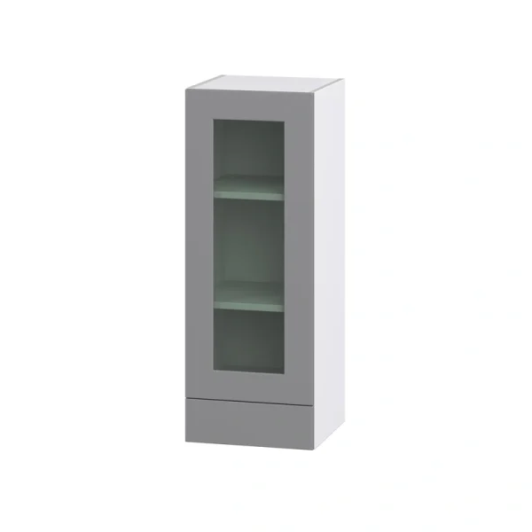 Hugo&Borg Beaumont 15-in W x 40-in H x 14-in D Slate Gray Wall Fully Assembled Cabinet (Recessed Panel Glass Door Style)