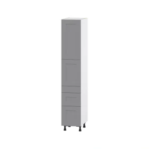 Hugo&Borg Beaumont 15-in W x 84.5-in H x 24-in D Slate Gray 3-Drawers Pantry Fully Assembled Cabinet (Flat Panel Shaker Style)