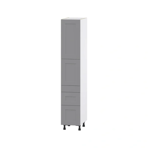 Hugo&Borg Beaumont 15-in W x 84.5-in H x 24-in D Slate Gray 3-Drawers Pantry Fully Assembled Cabinet (Flat Panel Shaker Style)