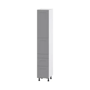 Hugo&Borg Beaumont 15-in W x 89.5-in H x 24-in D Slate Gray 3-Drawers Pantry Fully Assembled Cabinet (Flat Panel Shaker Style)