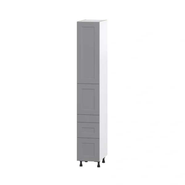 Hugo&Borg Beaumont 15-in W x 94.5-in H x 24-in D Slate Gray 5-Drawers Pantry Fully Assembled Cabinet (Recessed Panel Shaker Style)