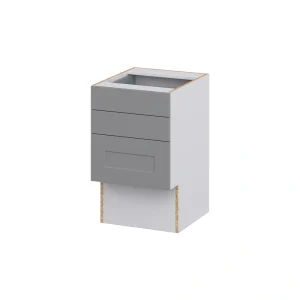 Hugo&Borg Beaumont 18-in W x 30-in H x 21-in D Slate Gray 3-Drawer Base Fully Assembled Cabinet (Recessed Panel Style)