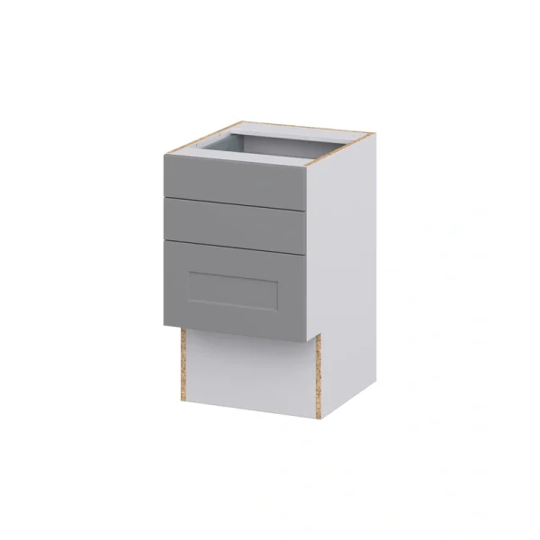 Hugo&Borg Beaumont 18-in W x 30-in H x 21-in D Slate Gray 3-Drawer Base Fully Assembled Cabinet (Recessed Panel Style)