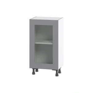 Hugo&Borg Beaumont 18-in W x 34.5-in H x 16-in D Slate Gray Base Fully Assembled Cabinet (Glass Panel Shaker Door Style)