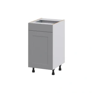 Hugo&Borg Beaumont 18-in W x 34.5-in H x 21-in D Slate Gray 1-Drawer Base Fully Assembled Cabinet (Recessed Panel Shaker Style)