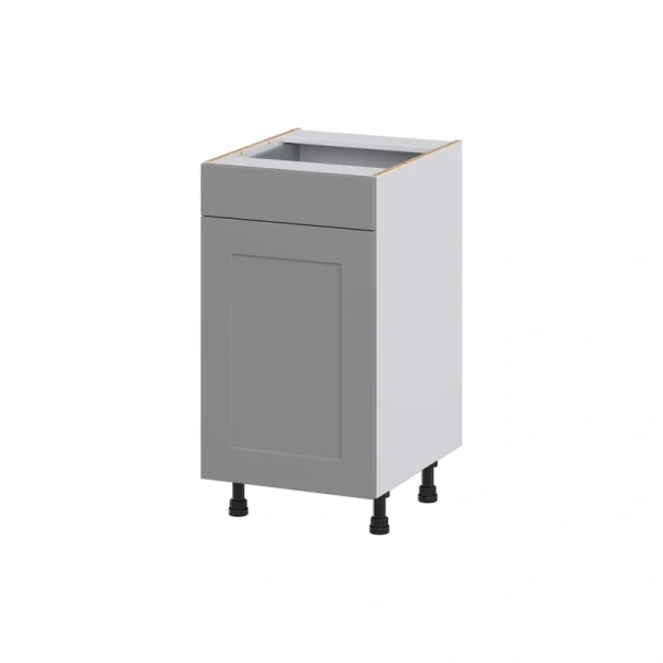 Hugo&Borg Beaumont 18-in W x 34.5-in H x 21-in D Slate Gray 1-Drawer Base Fully Assembled Cabinet (Recessed Panel Shaker Style)