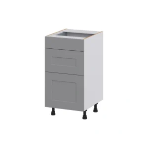Hugo&Borg Beaumont 18-in W x 34.5-in H x 21-in D Slate Gray 3-Drawer Base Fully Assembled Cabinet (Recessed Panel Style)