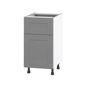 Hugo&Borg Beaumont 18-in W x 34.5-in H x 24-in D Slate Gray 1-Drawer Base Fully Assembled Cabinet (Flat Panel Shaker Style) T726920087