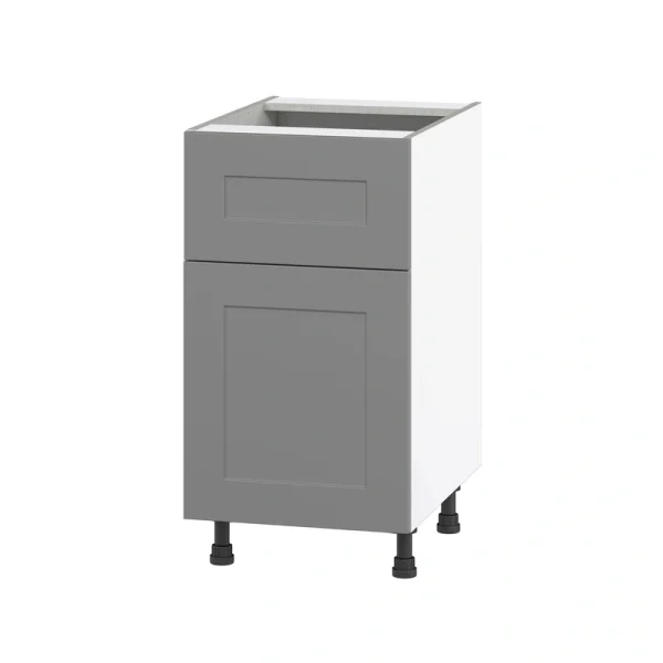 Hugo&Borg Beaumont 18-in W x 34.5-in H x 24-in D Slate Gray 1-Drawer Base Fully Assembled Cabinet (Flat Panel Shaker Style) T726920087