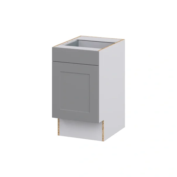 Hugo&Borg Beaumont 18-in W x 34.5-in H x 24-in D Slate Gray 1-Drawer Base Fully Assembled Cabinet (Recessed Panel Shaker Door Style)