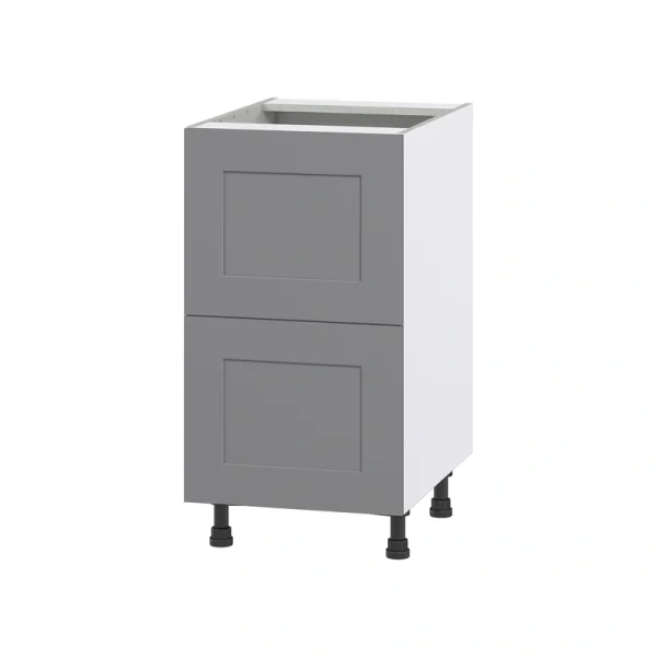 Hugo&Borg Beaumont 18-in W x 34.5-in H x 24-in D Slate Gray 2-Drawer Base Fully Assembled Cabinet