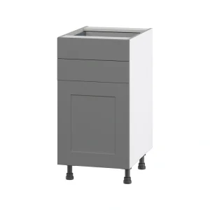 Hugo&Borg Beaumont 18-in W x 34.5-in H x 24-in D Slate Gray 2-Drawers Base Fully Assembled Cabinet (Flat Panel Shaker Style)