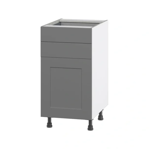 Hugo&Borg Beaumont 18-in W x 34.5-in H x 24-in D Slate Gray 2-Drawers Base Fully Assembled Cabinet (Flat Panel Shaker Style)