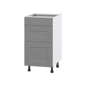 Hugo&Borg Beaumont 18-in W x 34.5-in H x 24-in D Slate Gray 3-Drawer Base Fully Assembled Cabinet T726920081
