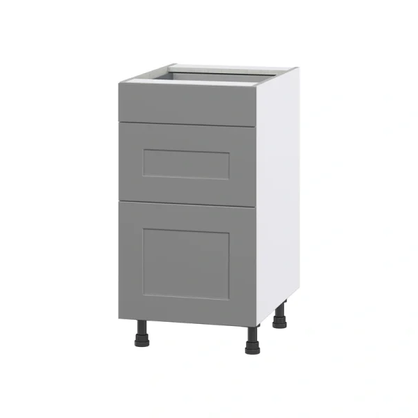Hugo&Borg Beaumont 18-in W x 34.5-in H x 24-in D Slate Gray 3-Drawer Base Fully Assembled Cabinet T726920081