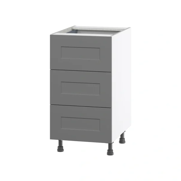 Hugo&Borg Beaumont 18-in W x 34.5-in H x 24-in D Slate Gray 3-Drawer Base Fully Assembled Cabinet T726922196
