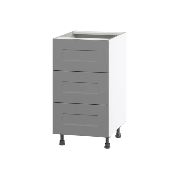 Hugo&Borg Beaumont 18-in W x 34.5-in H x 24-in D Slate Gray 3-Drawer Base Fully Assembled Cabinet T726922200