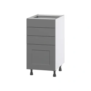 Hugo&Borg Beaumont 18-in W x 34.5-in H x 24-in D Slate Gray 4-Drawer Base Fully Assembled Cabinet