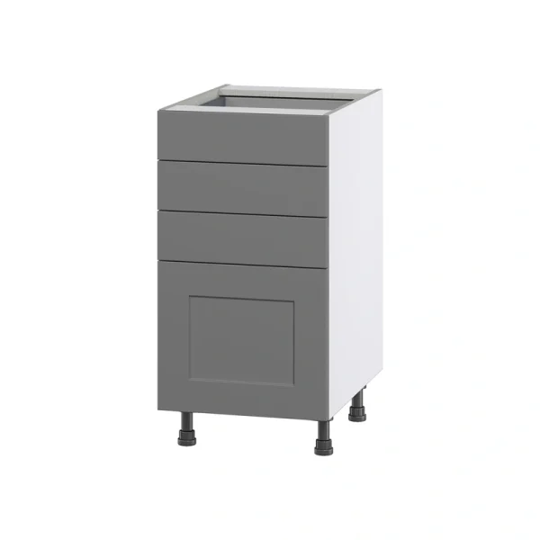 Hugo&Borg Beaumont 18-in W x 34.5-in H x 24-in D Slate Gray 4-Drawer Base Fully Assembled Cabinet