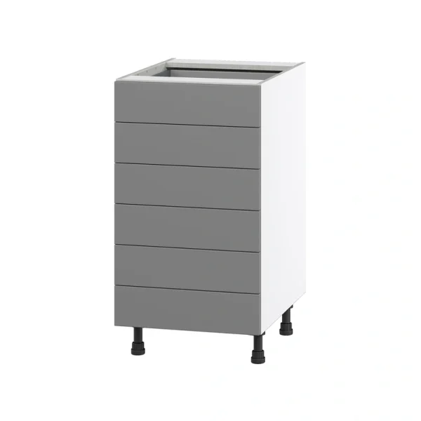 Hugo&Borg Beaumont 18-in W x 34.5-in H x 24-in D Slate Gray 6-Drawer Base Fully Assembled Cabinet