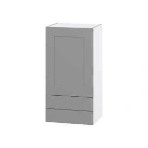 Hugo&Borg Beaumont 18-in W x 35-in H x 14-in D Slate Gray 2-Drawers Wall Fully Assembled Cabinet (Flat Panel Shaker Style)