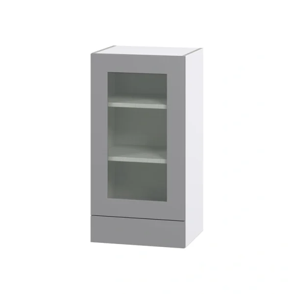 Hugo&Borg Beaumont 18-in W x 35-in H x 14-in D Slate Gray 2-Drawers Wall Fully Assembled Cabinet (Glass Panel Shaker Style)