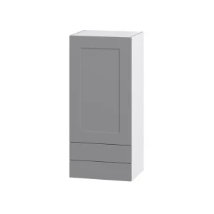 Hugo&Borg Beaumont 18-in W x 40-in H x 14-in D Slate Gray 2-Drawers Wall Fully Assembled Cabinet (Recessed Panel Shaker Style)