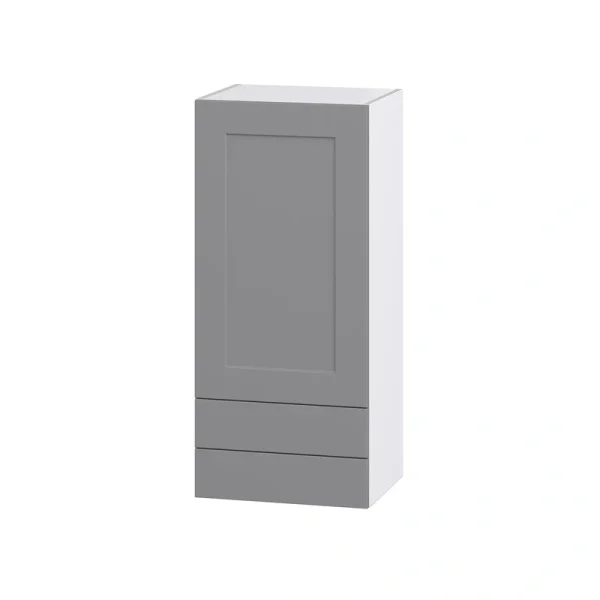 Hugo&Borg Beaumont 18-in W x 40-in H x 14-in D Slate Gray 2-Drawers Wall Fully Assembled Cabinet (Recessed Panel Shaker Style)