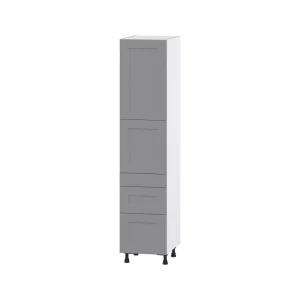 Hugo&Borg Beaumont 18-in W x 84.5-in H x 24-in D Slate Gray 3-Drawers Pantry Fully Assembled Cabinet (Flat Panel Shaker Style)