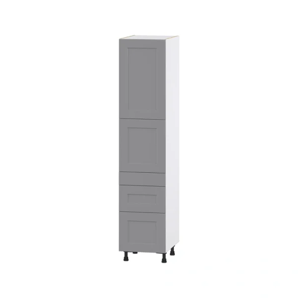 Hugo&Borg Beaumont 18-in W x 84.5-in H x 24-in D Slate Gray 3-Drawers Pantry Fully Assembled Cabinet (Flat Panel Shaker Style)