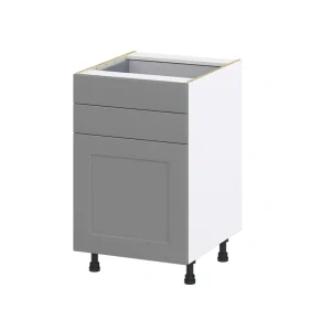 Hugo&Borg Beaumont 21-in W x 34.5-in H x 24-in D Slate Gray 2-Drawers Base Fully Assembled Cabinet (Recessed Panel Shaker Style)