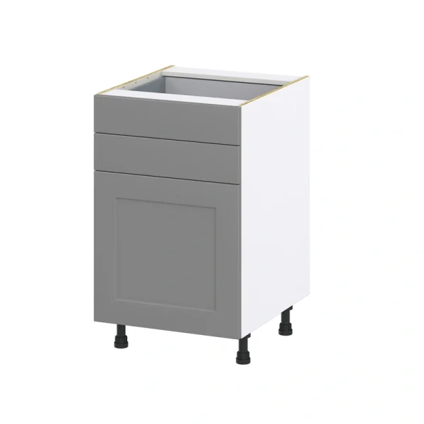 Hugo&Borg Beaumont 21-in W x 34.5-in H x 24-in D Slate Gray 2-Drawers Base Fully Assembled Cabinet (Recessed Panel Shaker Style)